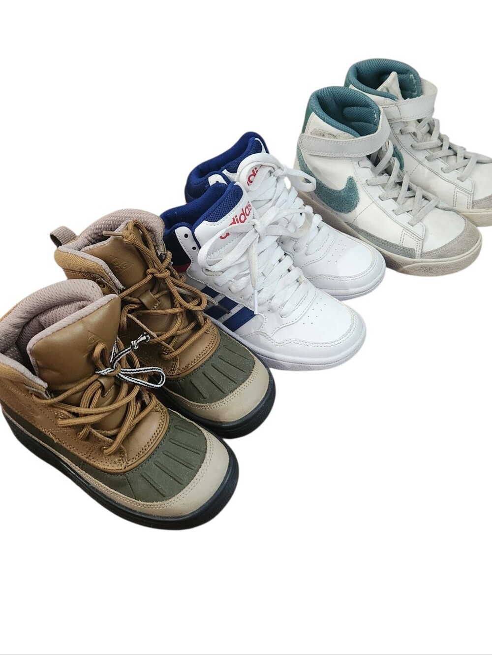 Sneakers and boots Nike Adidas lot size 12 and 13 boys 3 pairs